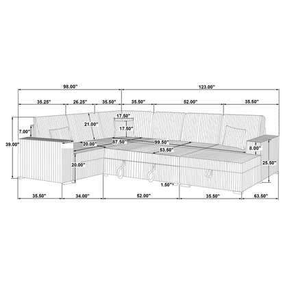 Thurston - Storage Sectional Sofa With Pop Up Bed Furniture Max