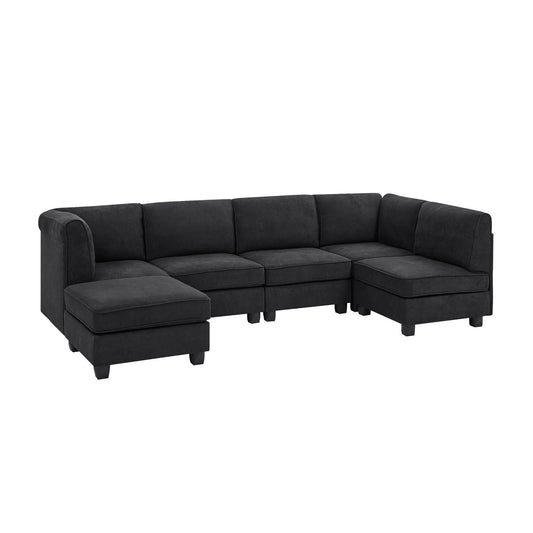Upholstered Modular Sectional - Black Home Essentials