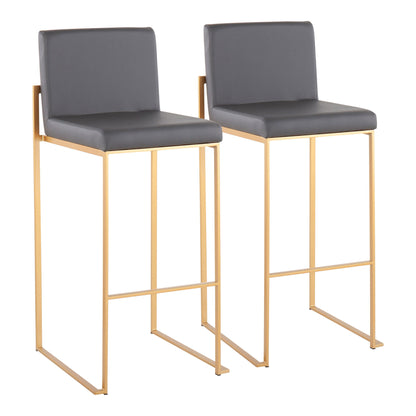 Fuji - Contemporary Design High Back Barstool (Set of 2) Lumi Source