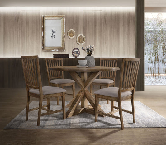 Wallace II - 5 Pieces Dining Room Set - Oak Acme