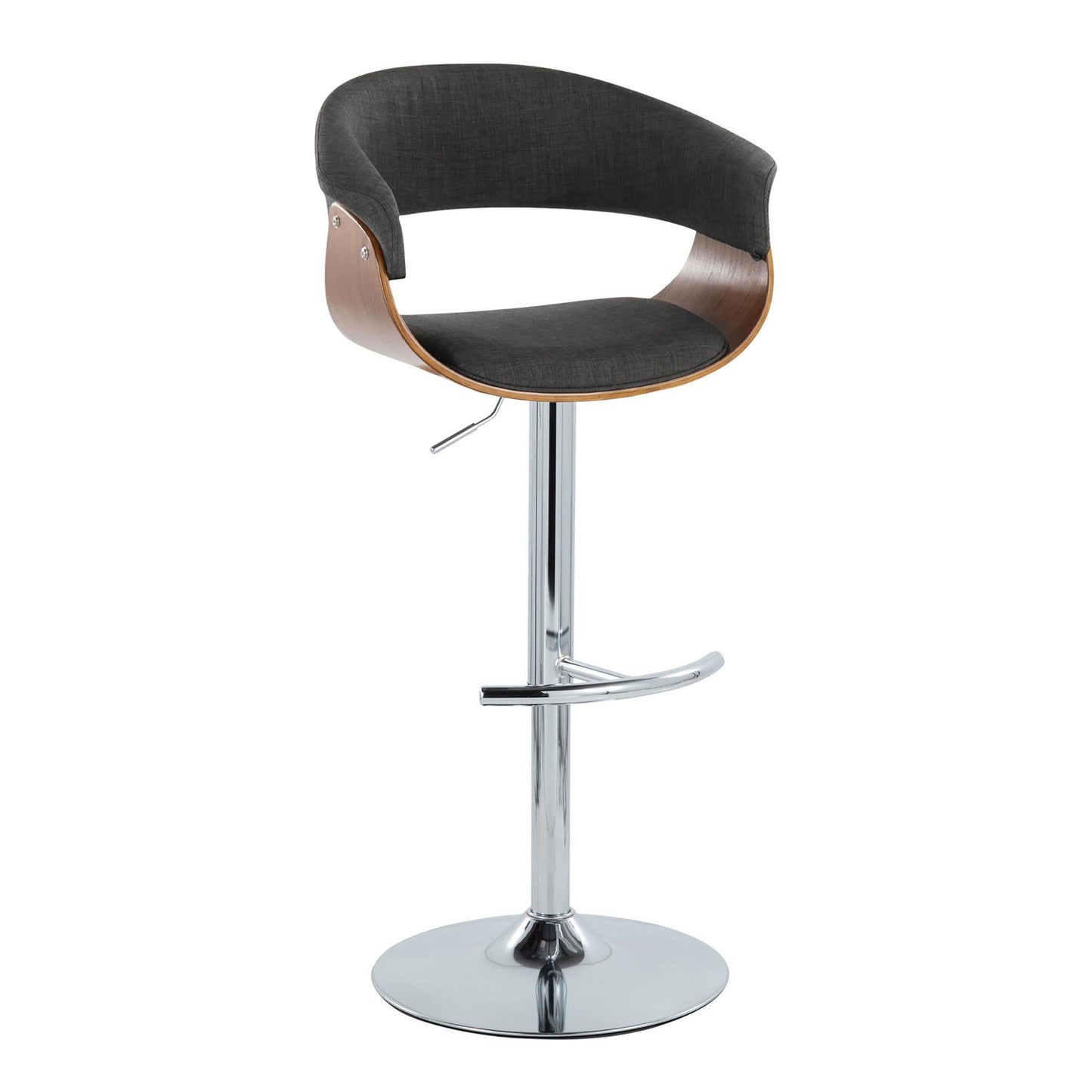 Vintage Mod - Mid Century Modern Adjustable Height Barstool With Swivel With Rounded T Footrest (Set of 2) Lumi Source