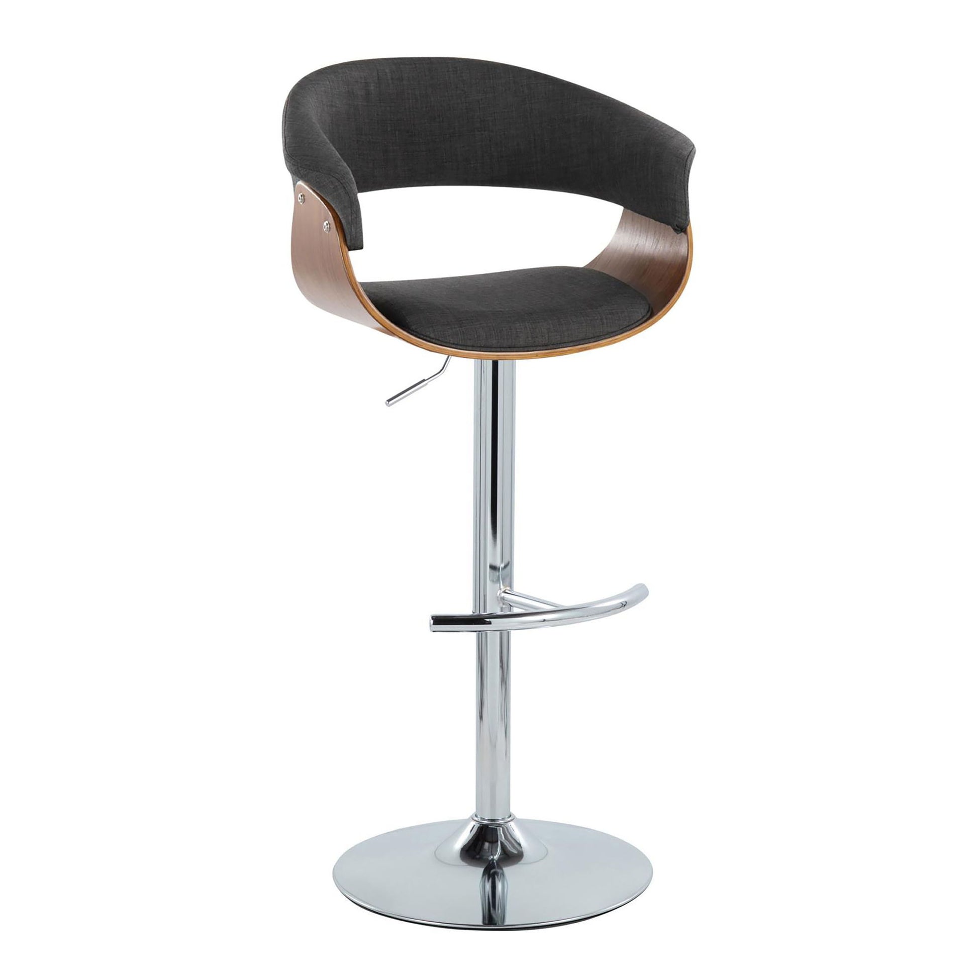 Vintage Mod - Mid Century Modern Adjustable Height Barstool With Swivel With Rounded T Footrest (Set of 2) Lumi Source