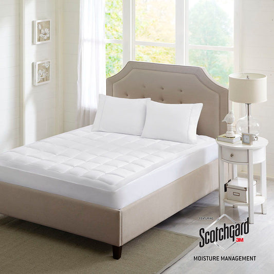 Highline - Twin Long 3M Scotchguard Mattress Pad - White Sleep Philosophy