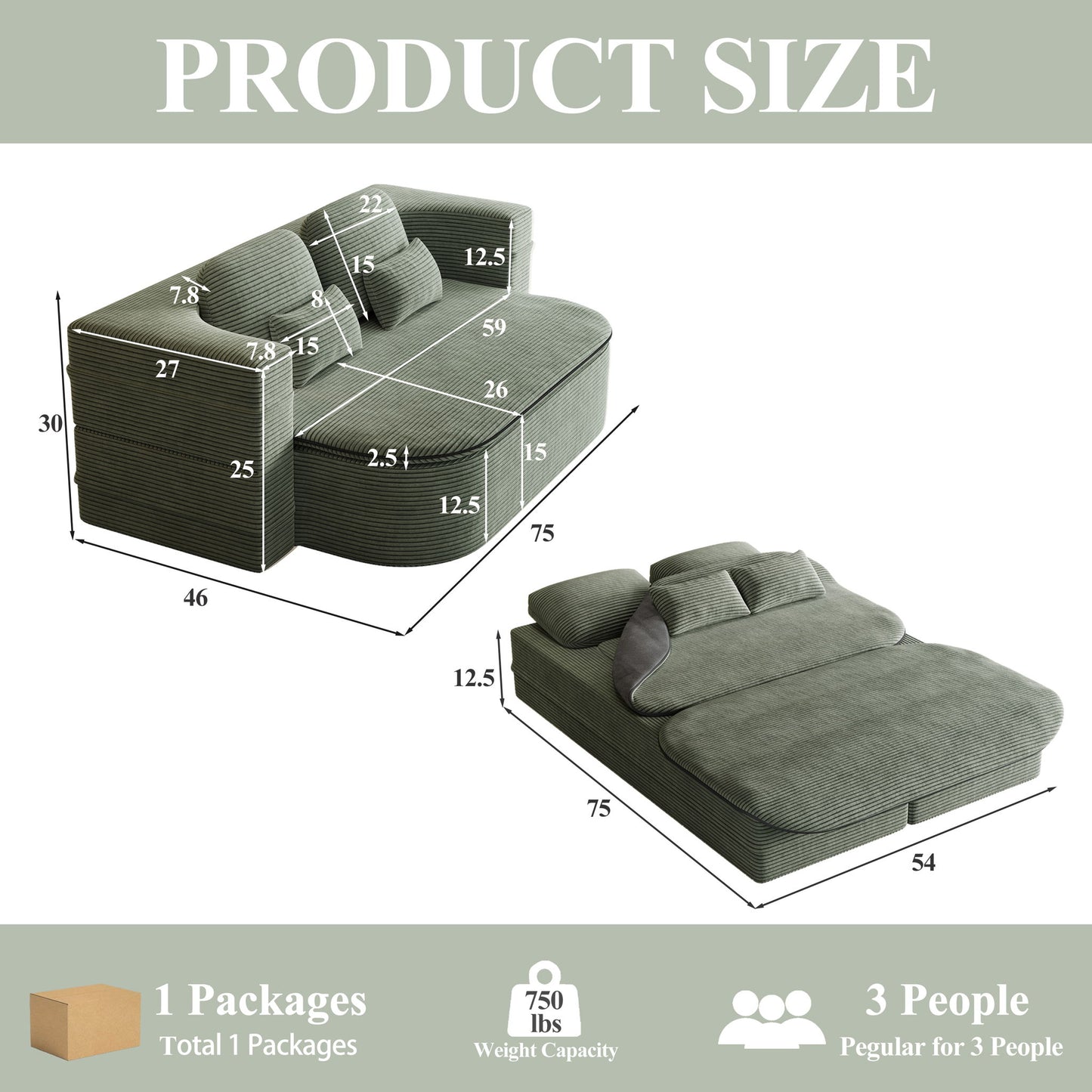 2 In 1 Foldable Sofa Bed With Multi Functional Blanket Home Essentials