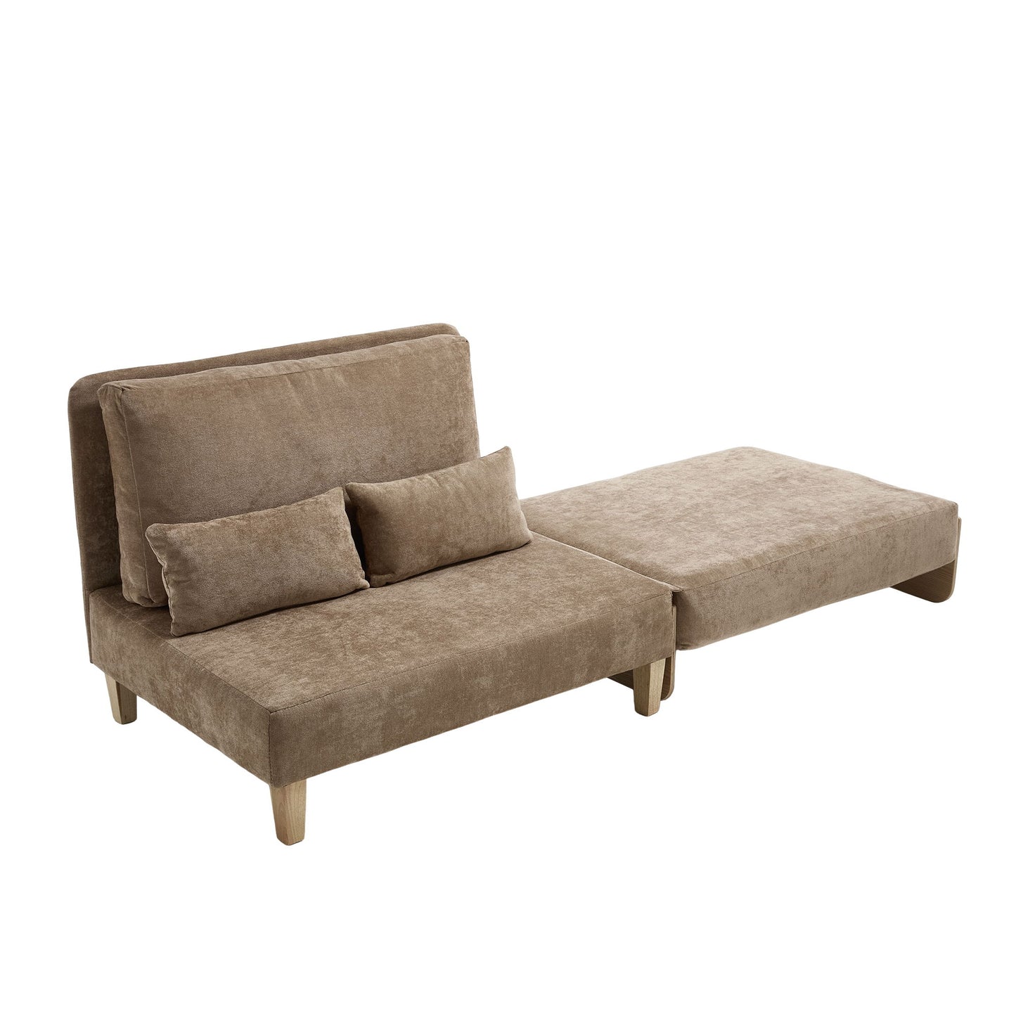 Mid Century Modern Foldable Sofa Bed, 3 In 1 Convertible Sleeper With 3 Pillows Home Essentials