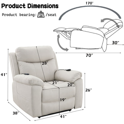 Chriki - Power Motion Recliner & Lift Heating Massage Chair - Beige Acme