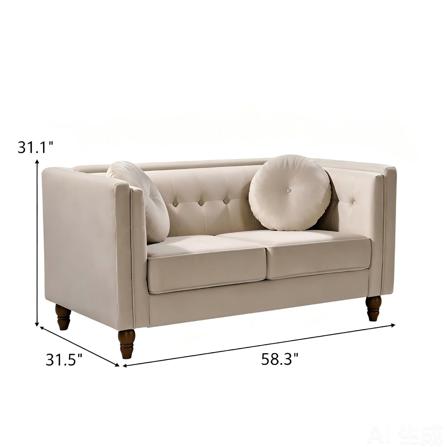 Chesterfield Loveseat 2 Seater Couch For Living Room US Pride