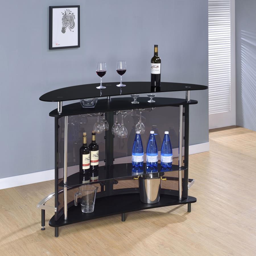 Amarillo - Freestanding Glass Top Home Bar Wine Cabinet CoasterEssence