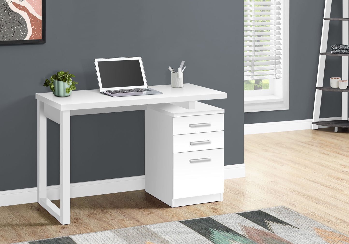 Computer Desk For Home Office Laptop, Left, Right Set - Up, Storage Drawers 8th Street
