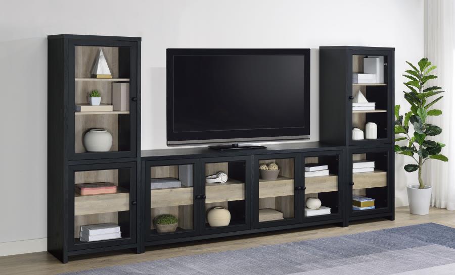 Denison - 3 Piece Entertainment Center 79" TV Stand - Black Coaster Fine Furniture