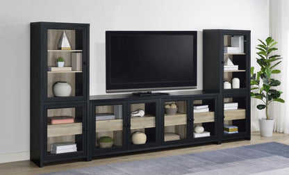 Denison - 3 Piece Entertainment Center 79" TV Stand - Black Coaster Fine Furniture