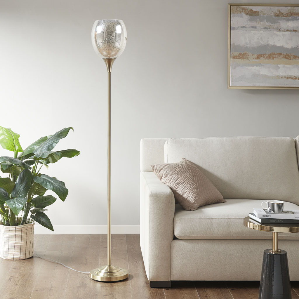 Bellow - Uplight Floor Lamp - Antique Brass