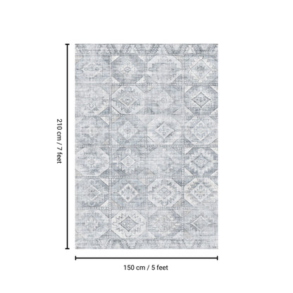 Toucan - Washable Non - Slip Area Rug - Silver Icona Home Decor