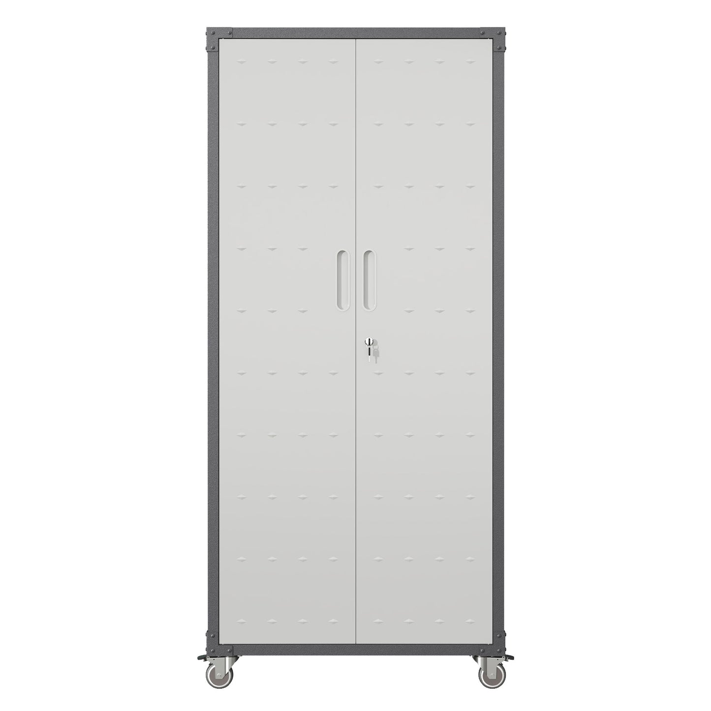 Metal Garage Storage Cabinet With Wheels Heavy Duty Tool Storage Cabinet - Brushed Nickel Daily Nest
