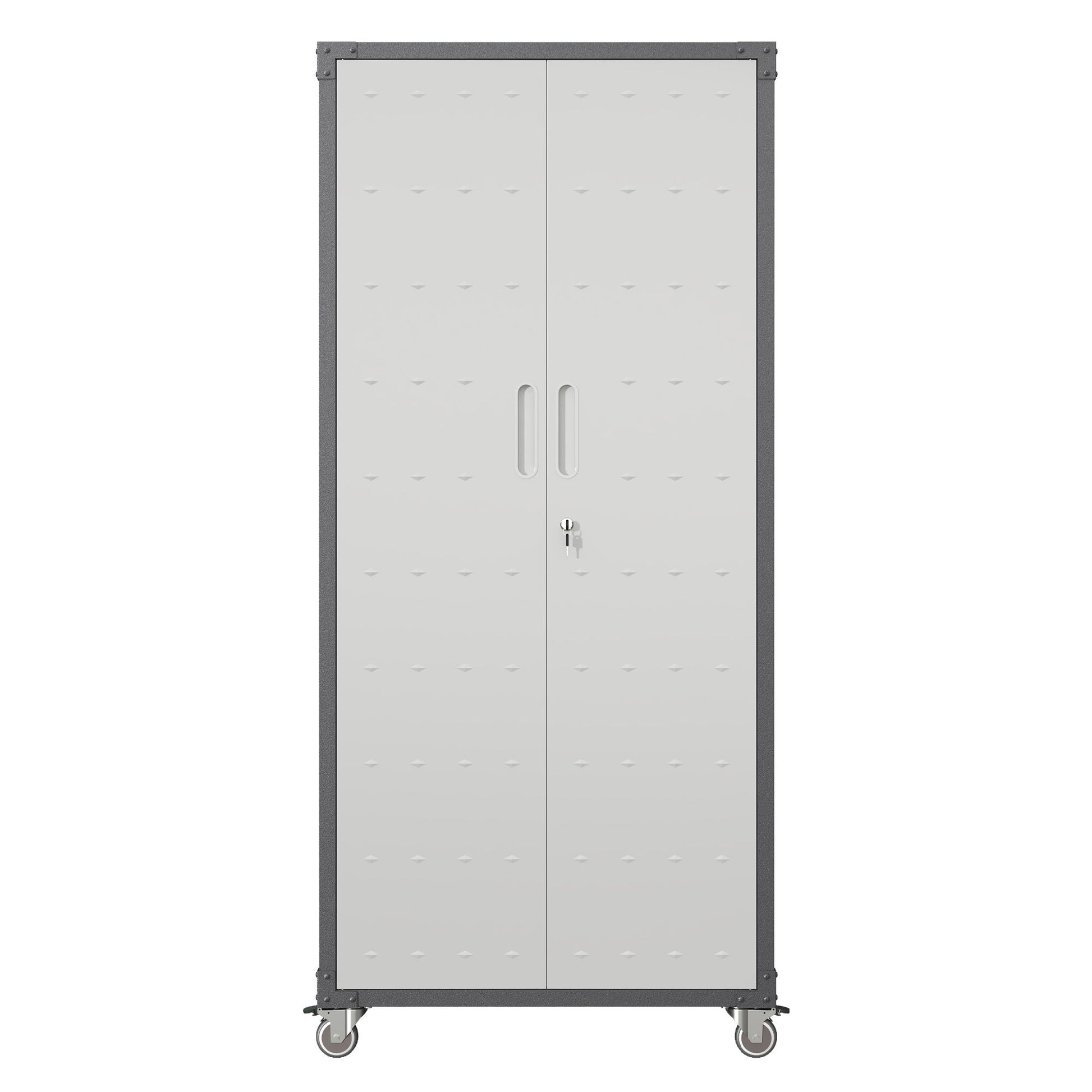 Metal Garage Storage Cabinet With Wheels Heavy Duty Tool Storage Cabinet - Brushed Nickel Daily Nest