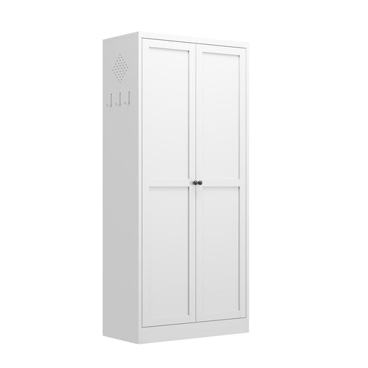 Metal Kitchen Pantry Cabinet With Adjustable Storage And 4 Heavy Duty Shelves - White Home Essentials