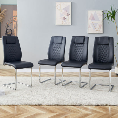 Modern Dining Chairs With Padded Seat, Metal Legs Home Essentials