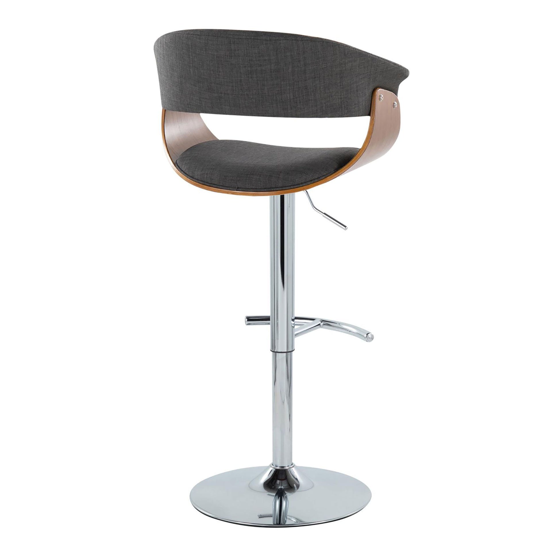 Vintage Mod - Mid Century Modern Adjustable Height Barstool With Swivel With Rounded T Footrest (Set of 2) Lumi Source