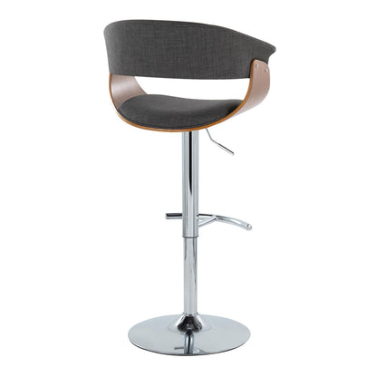 Vintage Mod - Mid Century Modern Adjustable Height Barstool With Swivel With Rounded T Footrest (Set of 2) Lumi Source