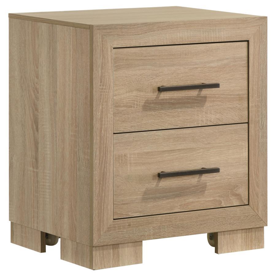 Arielle - 2-Drawer Bedroom Nightstand With Casters - Light Oak Coaster Fine Furniture