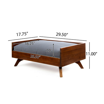 Dog Bed With High Quality Mattress - Gray / Brown Noble House