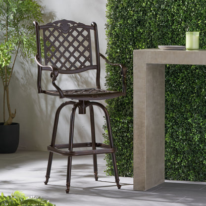 Cast Aluminum Bar Stool - Copper Noble House