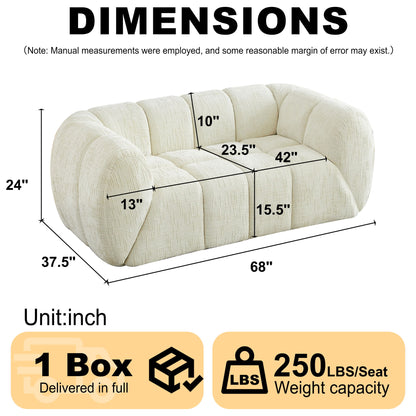 Quilted Cloud Sofa With Rounded Armrests And Piano Key Backrest Design Home Essentials