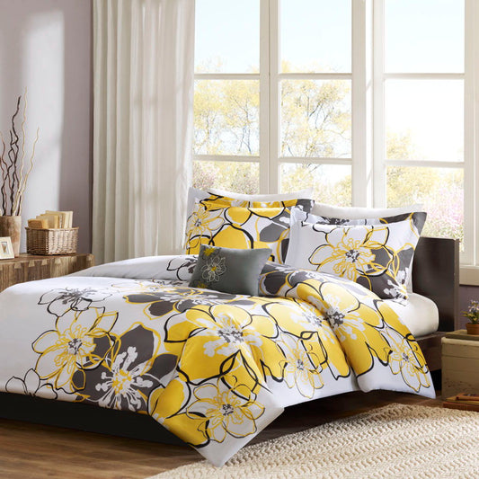 Allison - Twin Long Duvet Cover Set - Yellow Mi Zone
