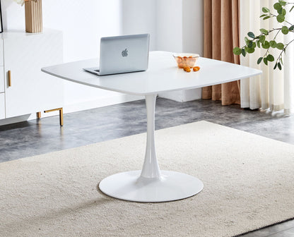 Table Mid-Century Dining Table For 4-6 People With Round MDF Table Top, Pedestal Dining Table, End Table Leisure Coffee Table Home Essentials
