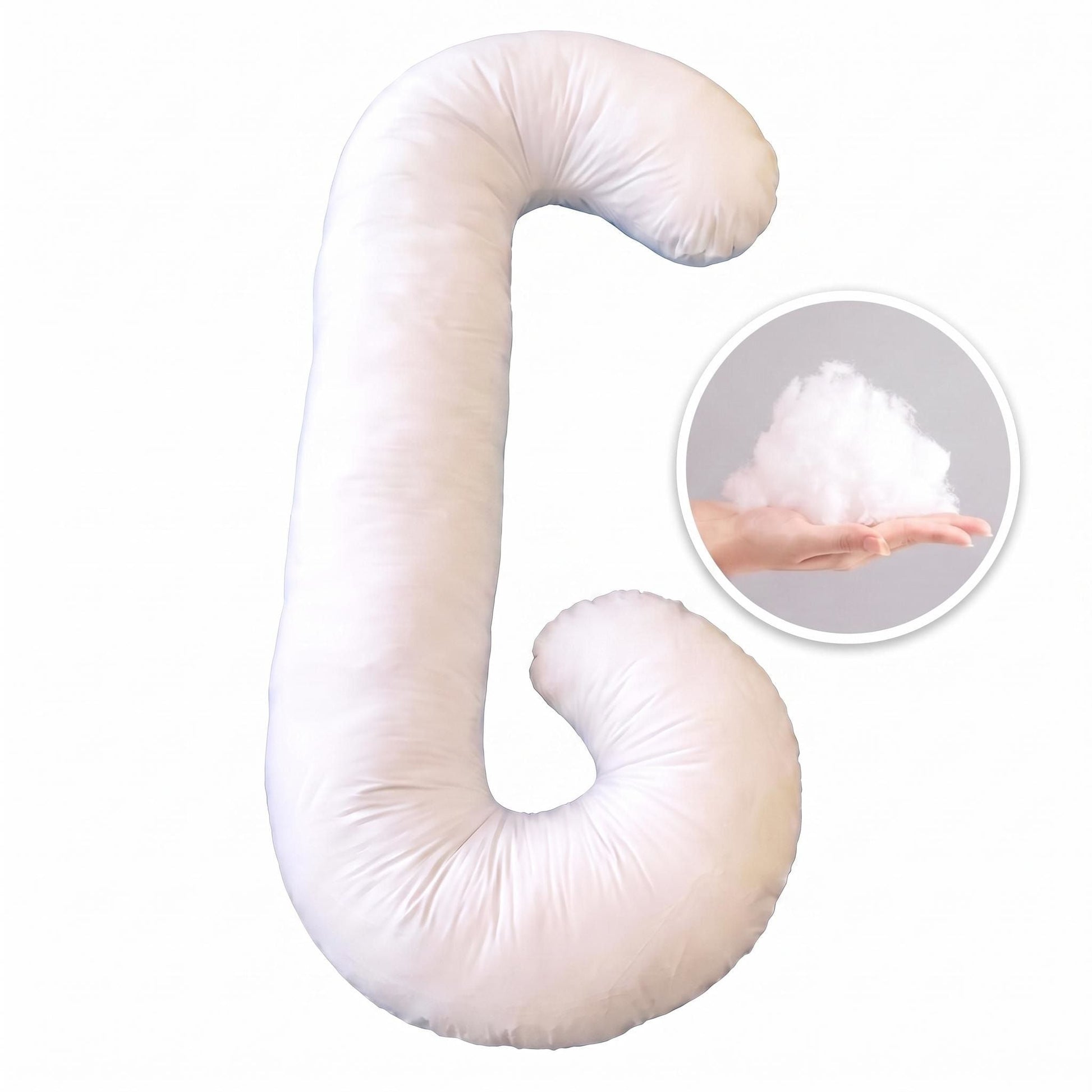 C - Shape Pregnancy Body Pillow With Soft Cover For Back - White US Pride