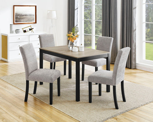 Forana - 5 Piece Dining Room Set - Light Brown / Black Crown Mark