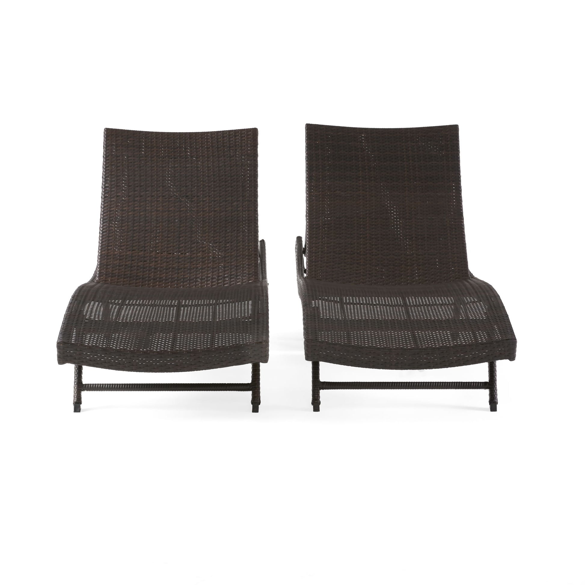 Kauai - Modern Style Wicker Chaise Lounge - Brown Multi Noble House