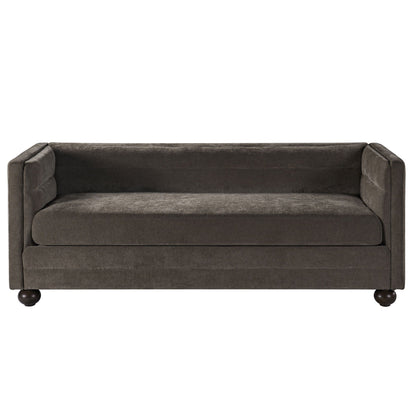 3 Seater Sofa Upholstery With Square Arms, Living Room Couch Noble House