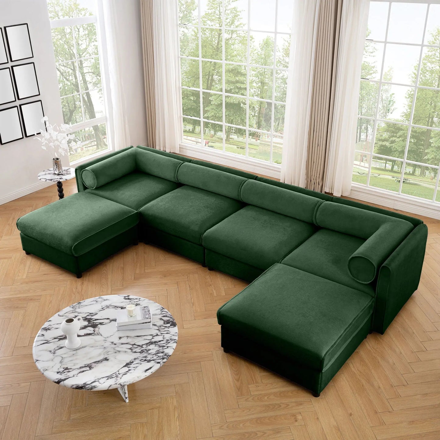 Contemporary Elegant White Chenille Sofa With Storage And Ottoman Home Essentials