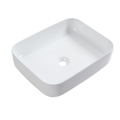 Rectangular Vessel Bathroom Sink, Modern - White Daily Nest