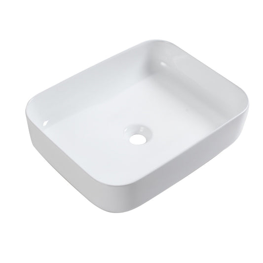 Rectangular Vessel Bathroom Sink, Modern - White Daily Nest