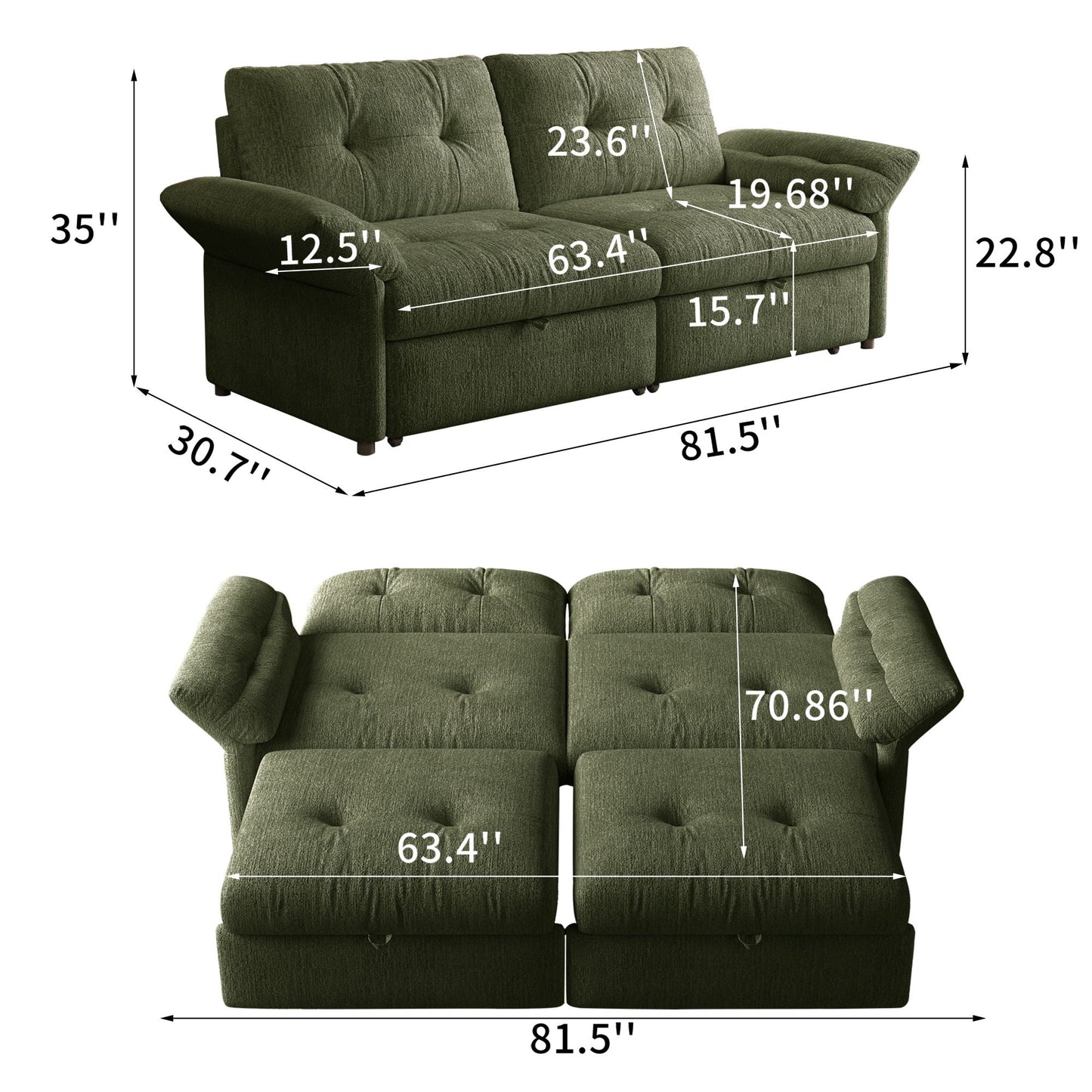 Sofa Bed, 2 In 1 Design For Living Rooms Home Essentials