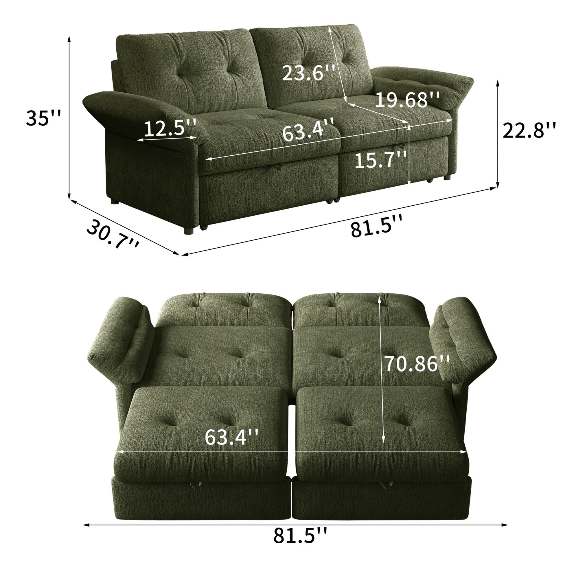 Sofa Bed, 2 In 1 Design For Living Rooms Home Essentials