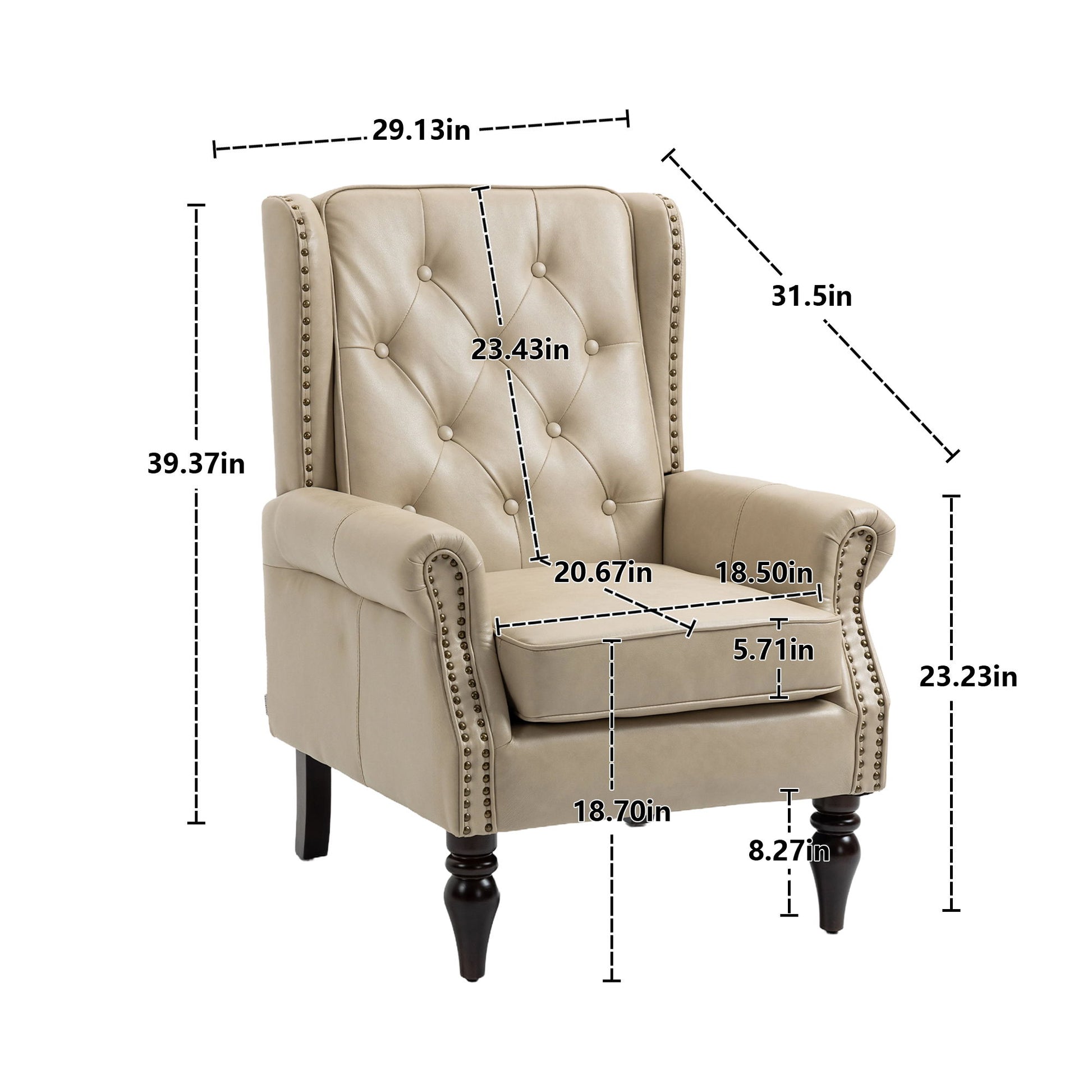 Modern Accent Armchair With Sturdy Wood Legs Home Essentials