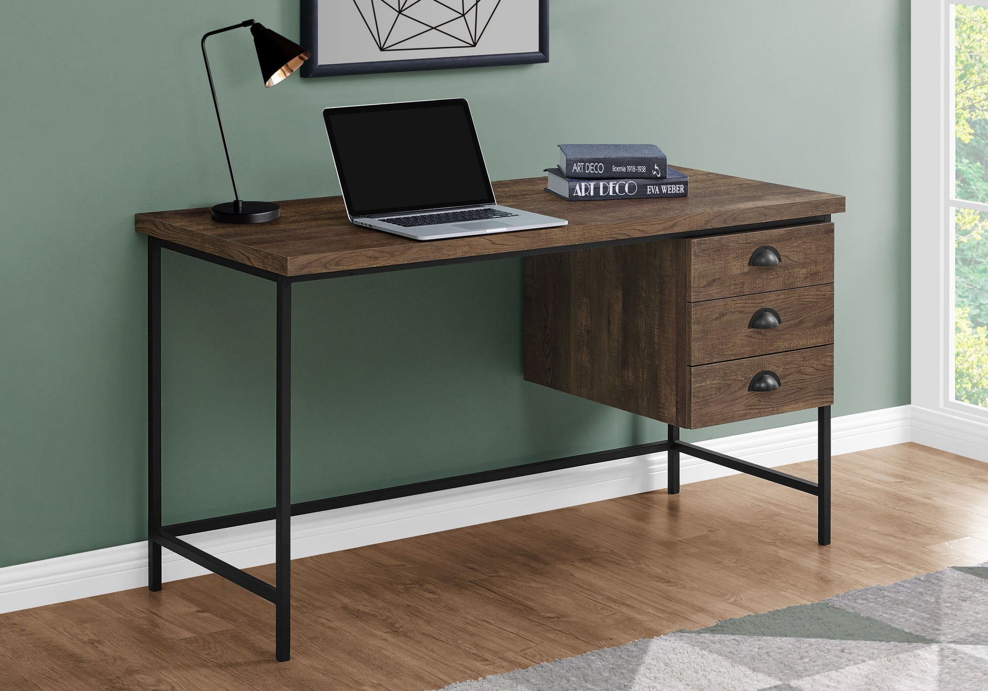 Computer Desk For Home Office, Laptop, 3 Storage Drawers, Contemporary & Moder 8th Street