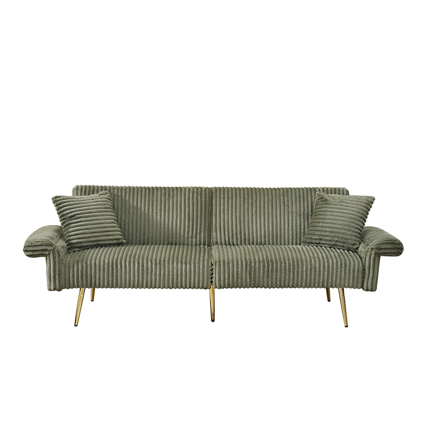 Luxury Corduroy Foldable Double Sofa Bed With Folding Armrests Home Essentials