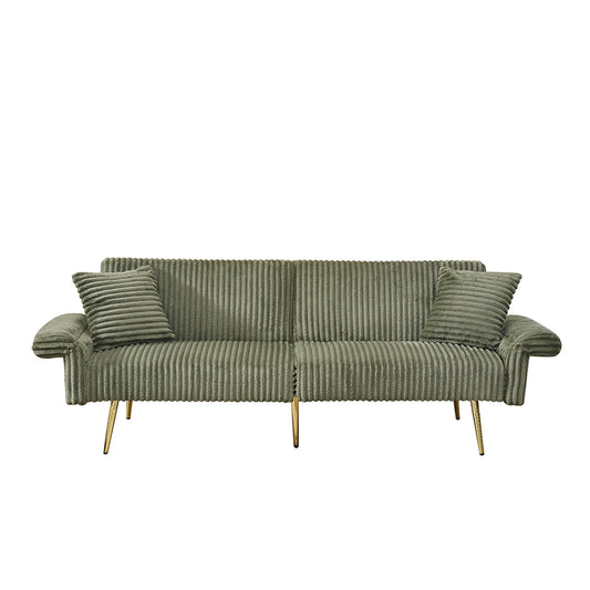Luxury Corduroy Foldable Double Sofa Bed With Folding Armrests Home Essentials