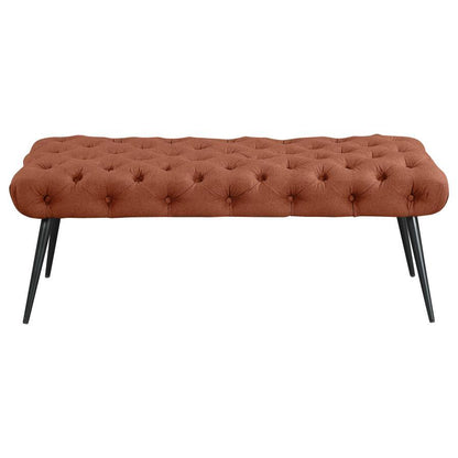 Ella - Upholstered Tufted Bench Metal Legs Coaster Fine Furniture