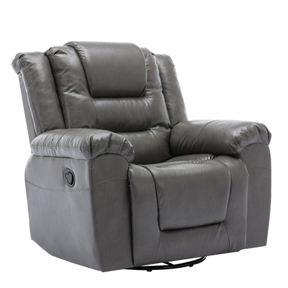 360° Swivel And Rocking Home Theater Recliner Manual Recliner Chair With Wide Armrest For Living Room Hearth and Haven