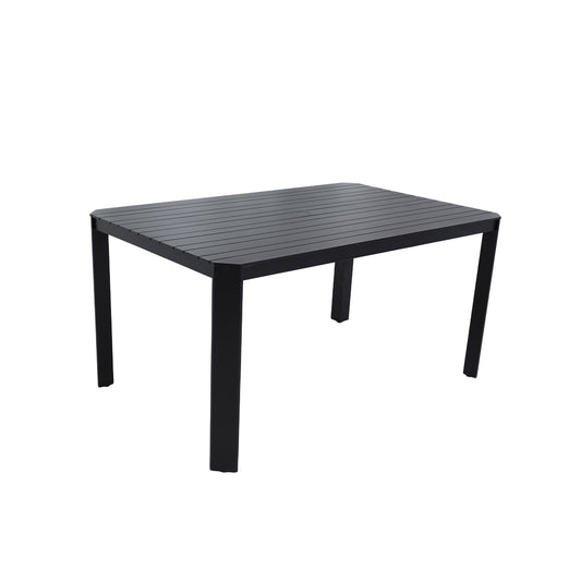 Modern Outdoor Table With Alternating Wide And Narrow Slats, Angled Corners, 2" Big Umbrella Hole, And Adjustable Non Slip Pads - Bourbon Brown Life Outside