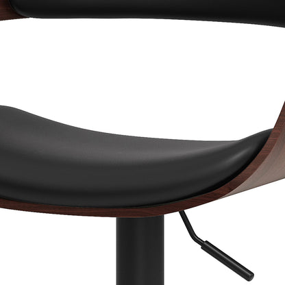Archer - Bentwood Adjustable Swivel Bar Stool - Black Simpli-Home