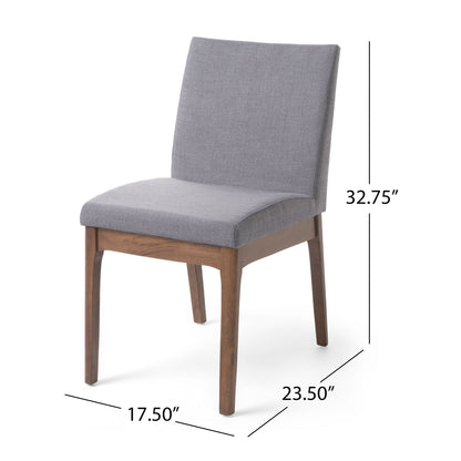Contemporary Fabric Comfort Dining Chairs (Set of 2) Noble House