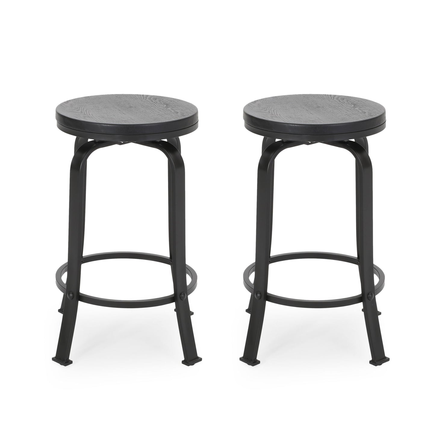Modern Industrial Counter Stool Set With Swivel Function Noble House