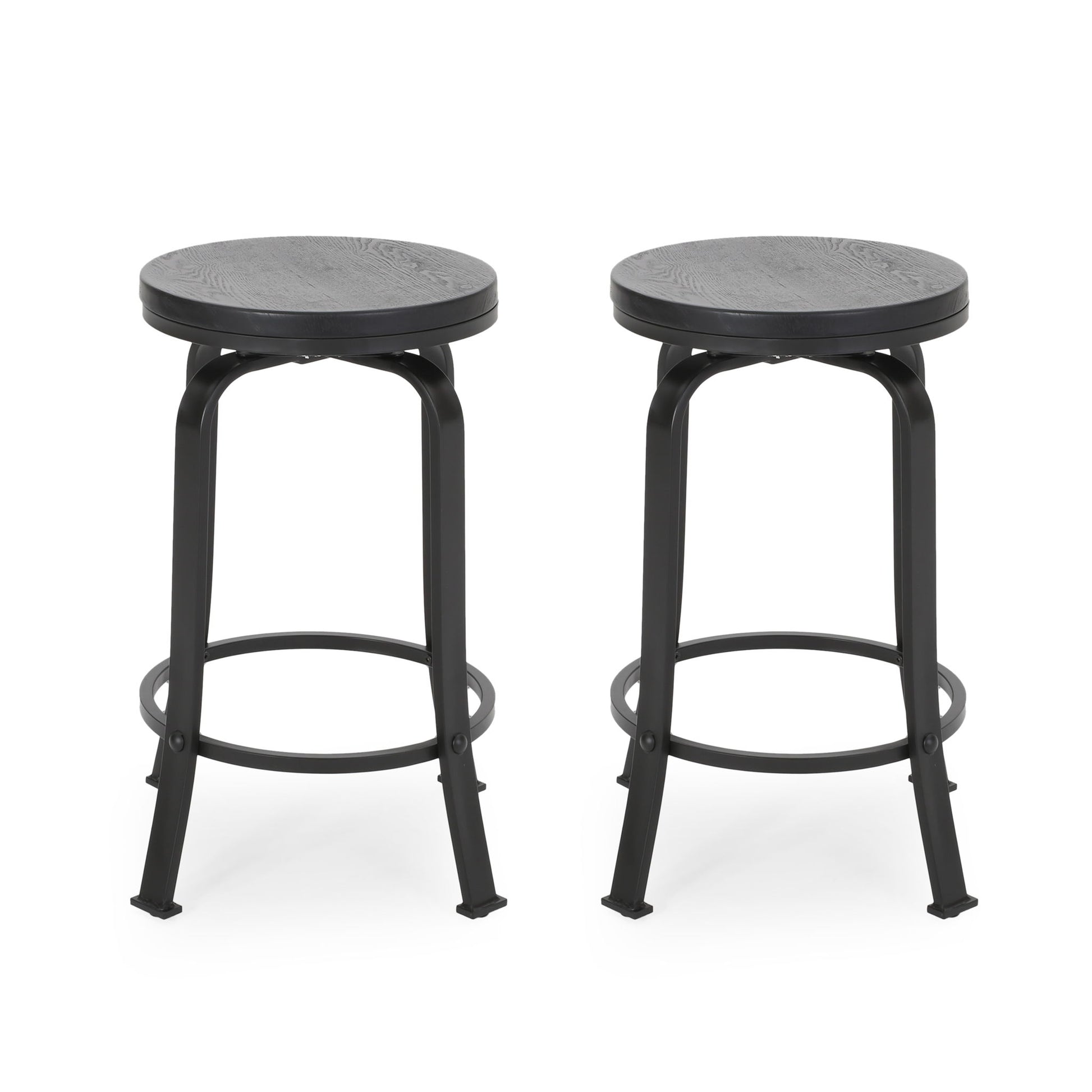 Modern Industrial Counter Stool Set With Swivel Function Noble House