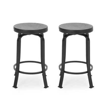 Modern Industrial Counter Stool Set With Swivel Function Noble House